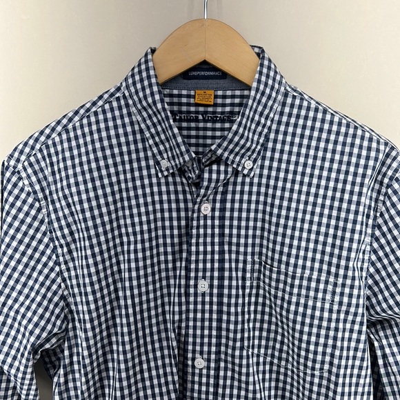 Taylor Vintage Blue Gingham Button-Down Shirt | Men’s Medium | Non-Iron Long Sle - Picture 1 of 11